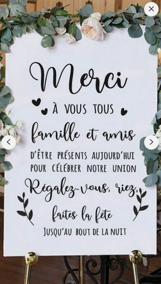 Panneau mariage pesronnalisé